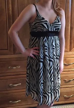 ZEBRA PRINT DRESS Black Size M thumbnail 1