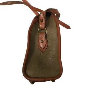 Dooney & Bourke Vintage Essex saddlebag‎ taupe & cognac AWL pebble crossbody bag thumbnail 7