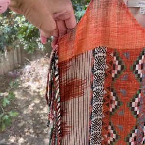 Lavender Brown Orange Aztec Print Fringe Mini Dress Size XS thumbnail 7