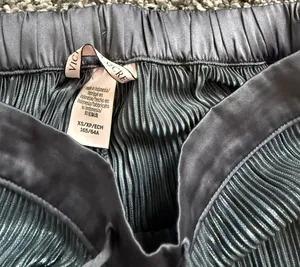 Victoria's Secret Silver Gray Pleated Satin Pajama Pants thumbnail 5