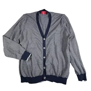 VTG Paul Costelloe Sweater Womens Large Striped Long Sleeve Button Up Old Money thumbnail 1