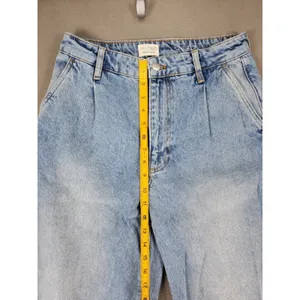 Pilcro and the Letterpress Wide Leg Jeans Womens 26 Blue Light Wash Pleated High‎ Rise Anthropologie thumbnail 7
