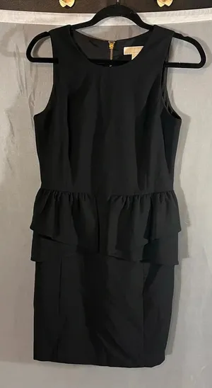 Michael Kors Black‎ Peplum Dress Size 6 thumbnail 1