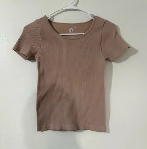 Free People Intimately Ribbed Fitted Tee | Size: Medium/Large Tan thumbnail 1