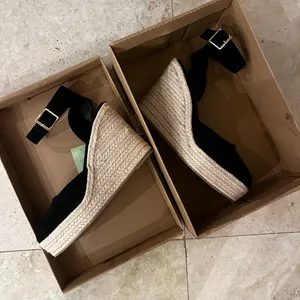 Black Wedge Espadrilles Size 7 thumbnail 1