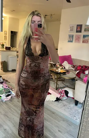 Shein Sheer Printed Maxi Dress thumbnail 2