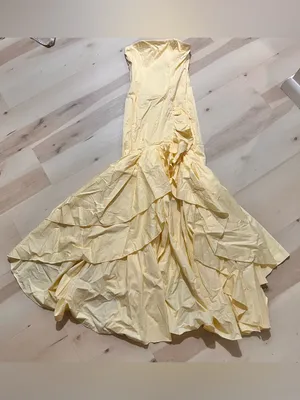 Babyboo NWT Women Small Angelina Maxi Dress in Lemon Princess Coquette Wedding thumbnail 9