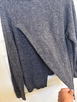 Madewell Gray Marled Knit Split Hem Pullover Sweater L thumbnail 4