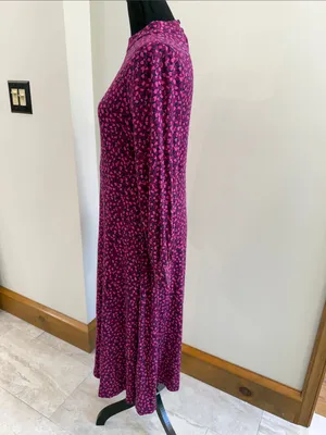 Boden Carly Jersey Midi Dress - Pink and Navy Flambe Trellis Vine size 8P thumbnail 3
