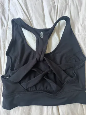Freepeople movement black strappy sports bra thumbnail 2