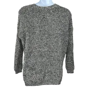 Aerie Chunky Lace Up Sweater XL Gray Confetti Knit Cozy Oversized Pullover thumbnail 3