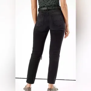 American Eagle Black Mom Straight Distressed Jeans thumbnail 3