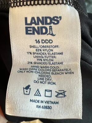 Lands End Womens Blouson Chlorine Resistant Tankini Swim Top in Black Size 16 thumbnail 7