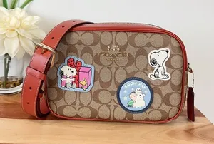 NWT Coach X Peanuts Jamie Camera Bag In Signature Canvas‎ With Patches thumbnail 1