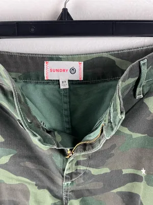 SUNDRY No. 95 Green Camo Stars Joggers Size 27 Casual Glamping Boho Hunting thumbnail 5