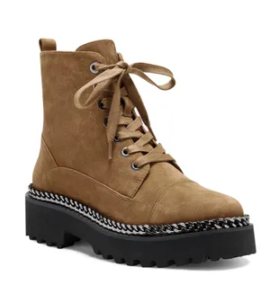 Vince Camuto Brown Black Mindinta Combat Boots Lace Up Shoes thumbnail 1