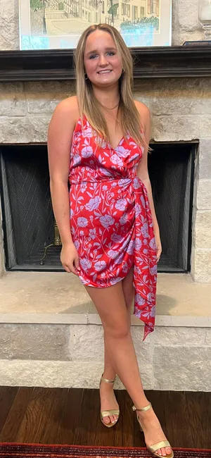 Lovers + Friends Kamala Mini Dress in Red & Purple Floral thumbnail 2