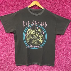 Def Leppard Animal Neon Jungle Cat Heavy Metal Band Tee M thumbnail 1
