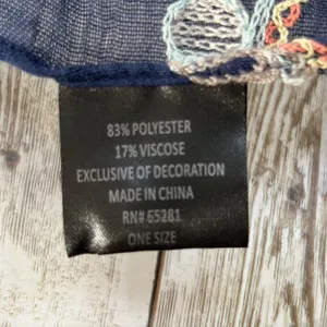 NWT Stitch Fix Accessory Collective Amery Scarf Navy Embroidered Paisley Boho thumbnail 8