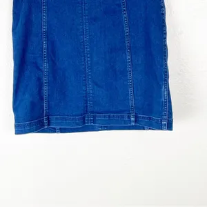 FREE PEOPLE Blue Denim Back Zipper Mini Skirt 10 Boho Western Festival Cowgirl thumbnail 6