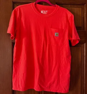 Carhartt Loose Fit Heavyweight Pocket Tee Shirt Women’s Medium 8/10 Neon Coral thumbnail 1