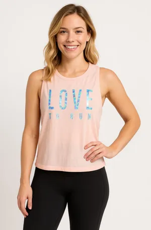 Women's Victoria's Secret Pink Love To Run Tank Top M thumbnail 1