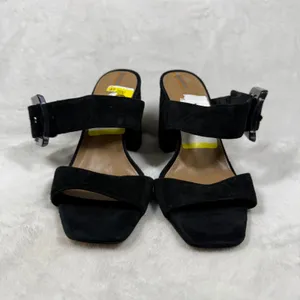 Sam Edelman Casey Black‎ Suede Block Heel Sandals Size 5 Square Toe Buckle Strap thumbnail 5