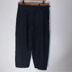 NWT‎ Zara Large Black Linen Blend Wide Leg Pants CP thumbnail 2