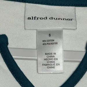 Alfred Dunner‎ Striped 3/4 Sleeve V Neck Top Stud Embellished Women's Size Small thumbnail 3