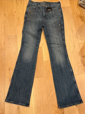 White House Black‎ Market Dark Blue Boot-Cut Jeans with Embellishment 4 nwt thumbnail 2