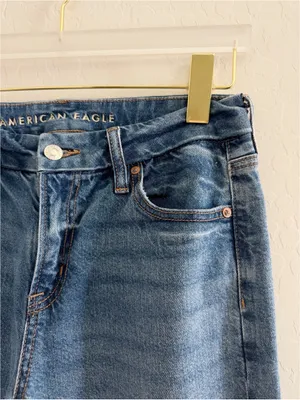 American Eagle AE Curvy High Waisted Stovepipe Jean Raw Hem Size 2 Long thumbnail 8
