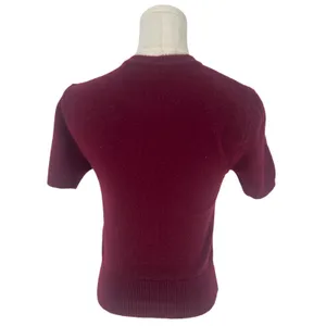Joe's Jeans The Steph Shrunken Sweater Tee Syrah Burgundy XS Cropped Yak Wool‎ thumbnail 10