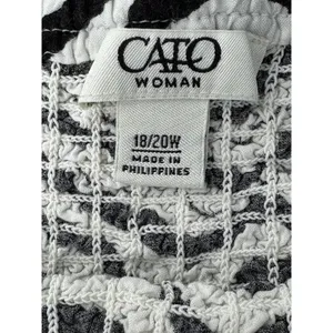 Cato Strapless Maxi Dress Chevron Print Black White Yellow Smocked Bodice 18/20W thumbnail 6