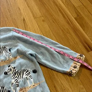 Vintage Design Options Zebra Novelty Print 3/4 Sleeve Cardigan Sweater Sz XL thumbnail 6