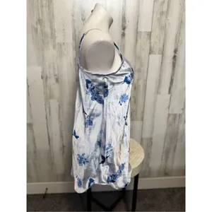 Vintage New Private Luxuries Blue Floral Nightgown Size Med thumbnail 3