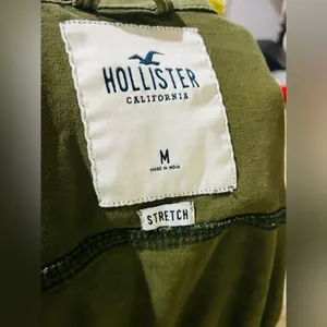 Hollister Jacket Womens M Utility Coat Military Style Green Full Zip Stretch thumbnail 7