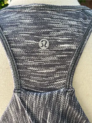 Lululemon Essential Tank Top gray print activewear yoga Pilates gym training 6 thumbnail 5