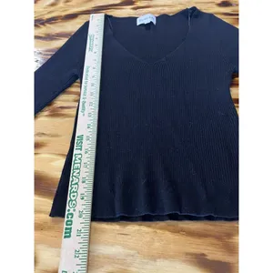 Olive + Oak Women's‎ Black Long Sleeve Pullover Knit Sweater Size Medium Classic thumbnail 3
