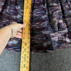 Lord & Taylor Silk Cotton Ikat Print 2 Piece Set Top & Skirt Purple Blue Sz 8 M thumbnail 8