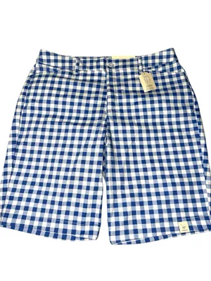 St John’s Bay white and blue gingham Bermuda shorts. Nwt thumbnail 3
