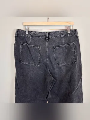 Old Navy Drapey Denim High Rise Baggy Wide Leg Jeans Black Size 14 thumbnail 5