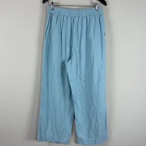 Madewell Pull-On Wide Straight Leg Crop Linen Pants‎ in Blue Heron Size 8 thumbnail 13
