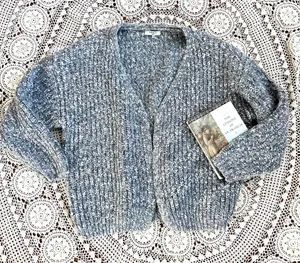 FRNCH PARIS Thick Knit Grey Open Cardigan Medium thumbnail 1