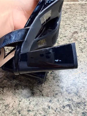 POP Casen Black Patent Platform Block Heel Sandals Women's Size 7 NWOB thumbnail 8