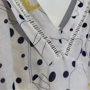 SEE‎ BY CHLOÉ Polka Dot Print Long Maxi Dress White Sleeveless Pockets size 10 thumbnail 8
