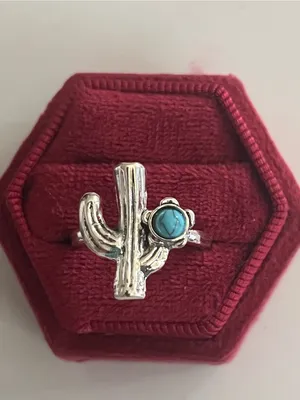 Vintage Bohemian Design Faux Turquoise Statement Ring Size 7 NWT thumbnail 2