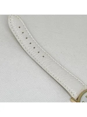 Gold tone women’s watch snowflake dial 40mm quartz analog white leather running thumbnail 5