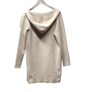 Sioni Intarsia knit long open hooded duster Size Medium Oatmeal. thumbnail 6