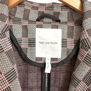 Anthropologie Avec Les Filles Plaid Oversized Long Two Button‎ Blazer Jacket S thumbnail 5