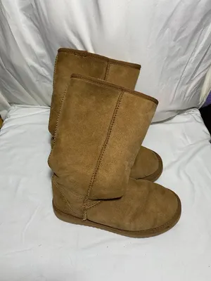 Women's Sheepskin Shearling Mid-Calf Winter Boots Tan Brown Size 8 Cozy Lined thumbnail 2